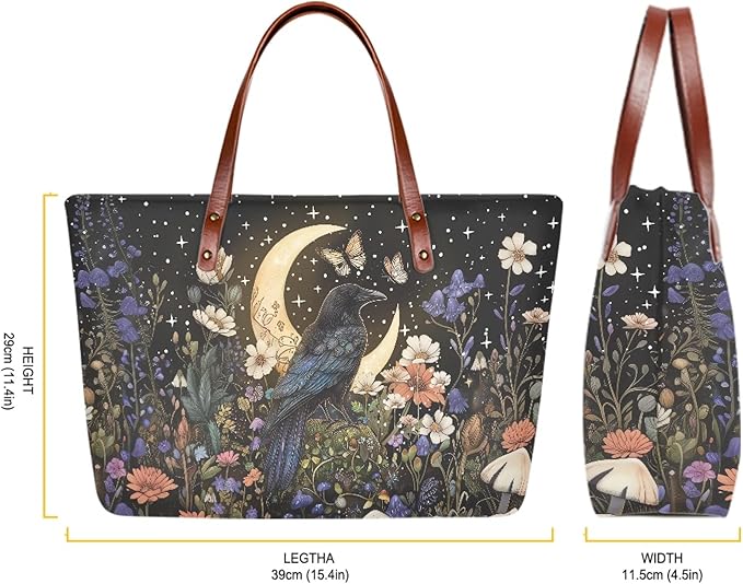 Womens Zip Up Tote Handbag Daisy Print Large Capacity Tote Purse Handbag Big Tote Bag Purse For Work Laptop