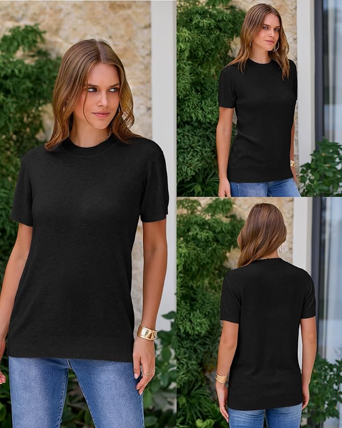 Arach&Cloz Women's Wool Blend Business Casual Essential Fall Layering Pullover Sweaters
