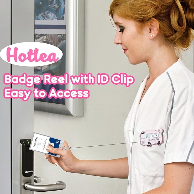 The Labor Bus Badge Reel with Alligator Clip Funny ID Badge Holders Cute RN LPN CNA MA PCT Badge Buddy Nursing Medical Students Nurse Accessories for Work