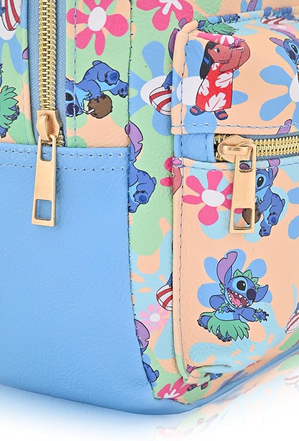 Disney Lilo and Stitch Backpack for Women, Men, Boys, Girls, Unisex | Cute PU Leather 10" Stitch Mini Backpack Purse Shoulder Purse | Stitch Bag and Stitch Accessories