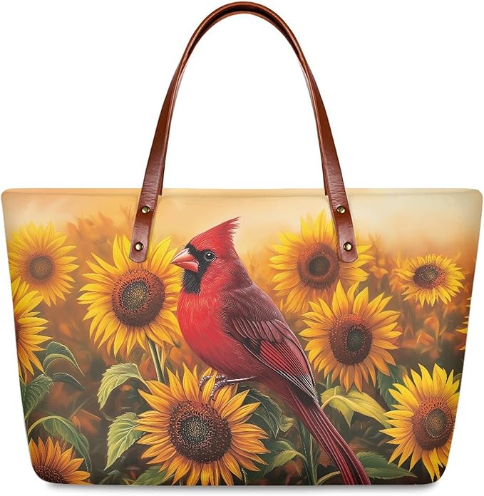 Womens Zip Up Tote Handbag Daisy Print Large Capacity Tote Purse Handbag Big Tote Bag Purse For Work Laptop