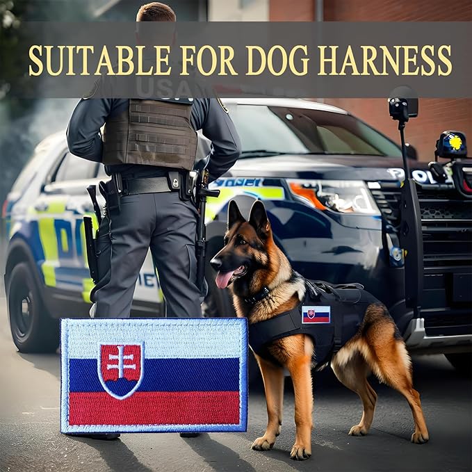 EmWoot 2PCS Slovak Flag Patch Embroidered Morale Patch Military Tactical Patches Hook and Loop