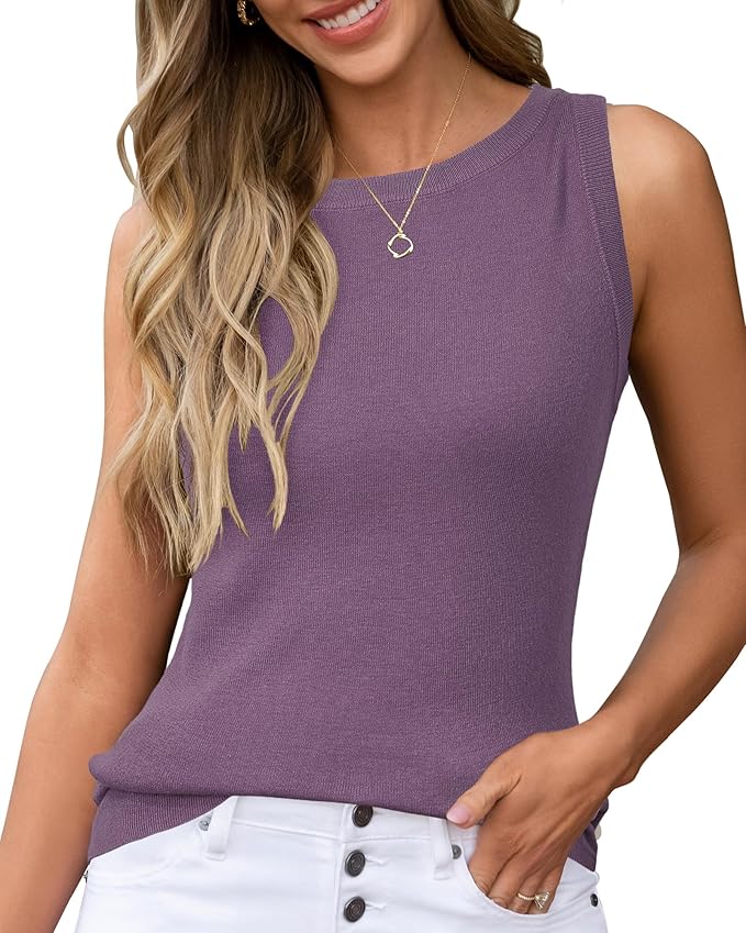 Arach&Cloz Women's Wool Blend Sweaters Non See Through All-Season Business Casual Tank 2026