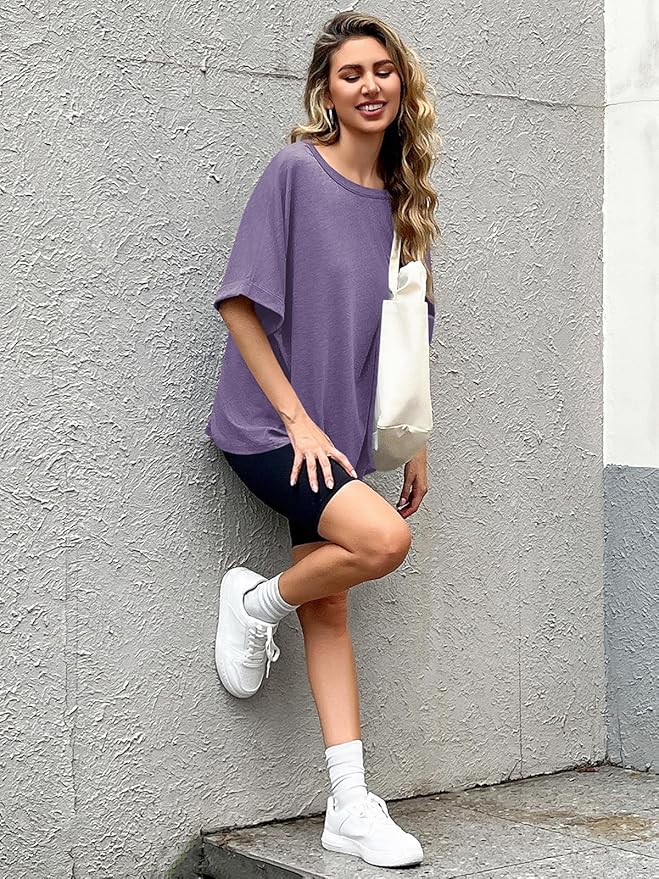Women Oversized T-Shirt Summer Casual Short Sleeve Loose Tee Tops
