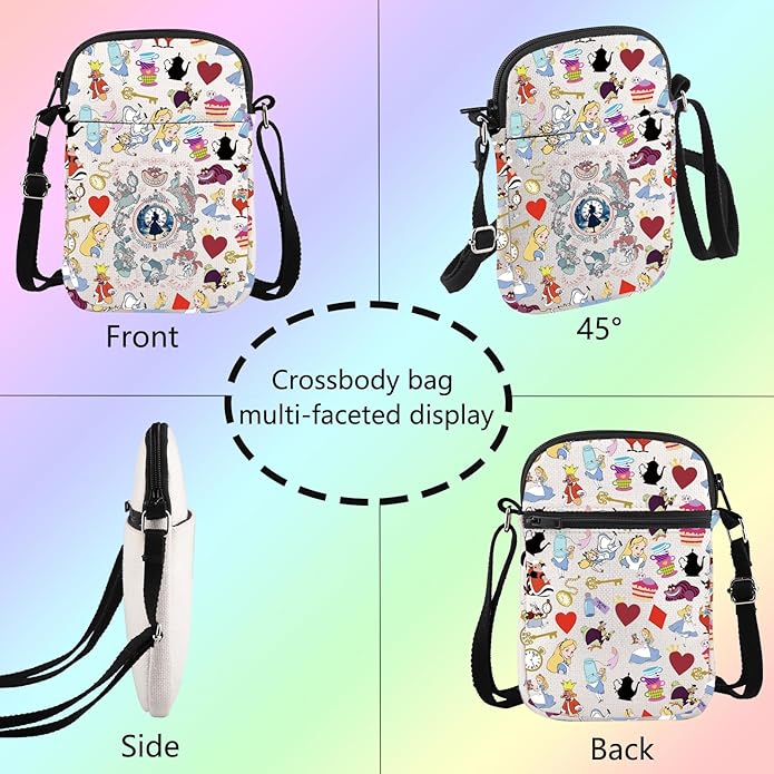 Alice Inspired Crossbody Bag Wonderland Merch Magic Kingd*m Gift Alice Fan Gift Cheshire Cat Lover Shoulder Bag