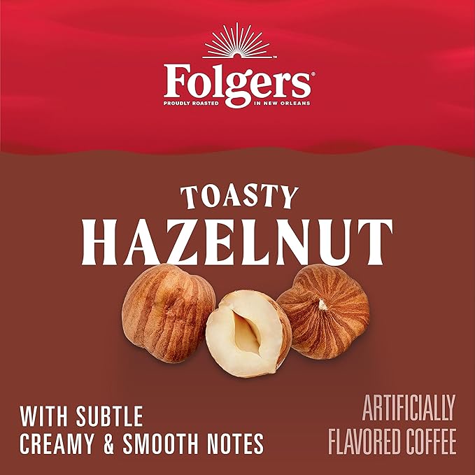 Folgers Toasty Hazelnut Flavored Coffee, 72 Keurig K-Cup Pods