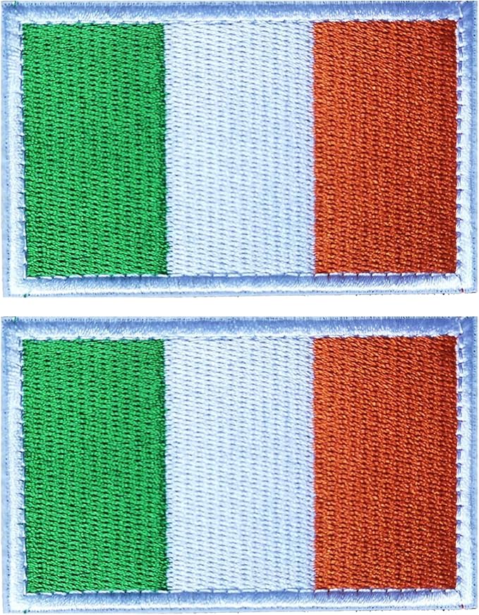 EmWoot 2PCS Ireland Flag Patch Embroidered Morale Patch Military Tactical Patches Hook and Loop