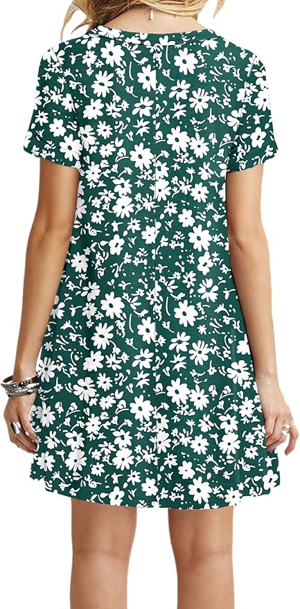 MOLERANI Women's Casual Plain Simple T-Shirt Loose Dress