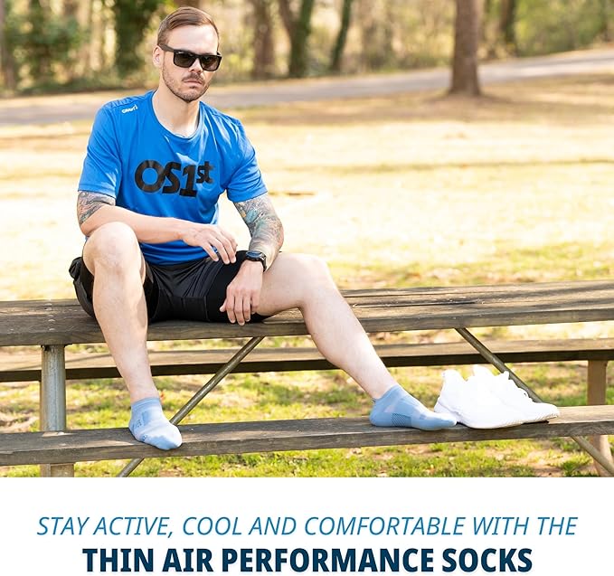 OS1st TA4 Thin Air No Show Running Socks with special ventilation feature for men & women, lightweight, and breathable design