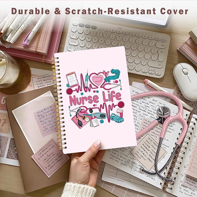 Lacama Nurse Gifs for Women, Preppy Pink Nurse Life Notebook Journal for Nurse Nursing Student Doctor RN LPN LVN Medical AssistantPink Nurse Essentials, Nurses Week Gifts, Office School Supplies