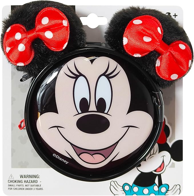 LUV HER Disney Minnie Coin Purse Keychain with Plush Ears – Includes 2 Hair Clips – Girls’ Accessory Set, Great Gift, Party Favor, Ages 3+