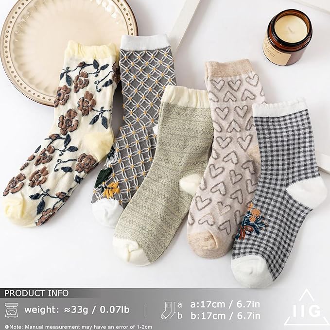 IIG 3-6 Pairs Womens Cute Animal Patterned Funny Novelty Cotton Crew Socks