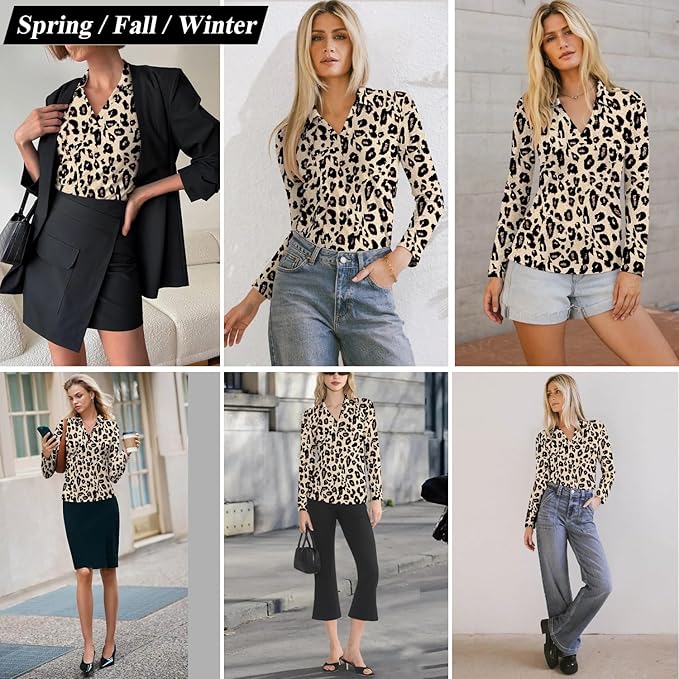 3/4 Length Sleeve Womens Tops Dressy Casual V Neck Polo Shirts Business Work Blouses 2025 Trendy Tunic Top