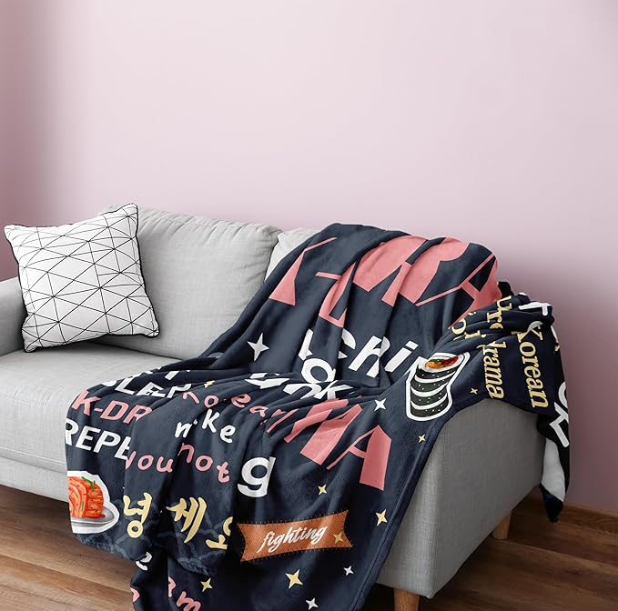 Turelos Korean Drama Gifts, Korean Gifts for Women, K Drama Blanket, K Drama Merch, Korean Drama Blanket, K Pop Gifts Teen Girl, K Pop Gifts for Women Throw Blanket 80x60in