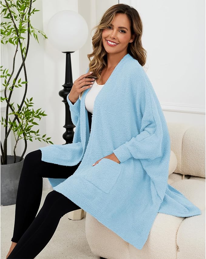 Wearable Blanket Sherpa Poncho Unique Office Work Warm Cozy Shawl TV Throw Blankets, Plush Cape Wrap for Adults