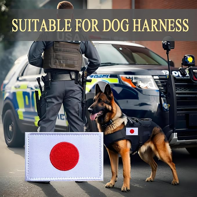EmWoot 2PCS Japan Flag Patch Embroidered Morale Patch Military Tactical Patches Hook and Loop
