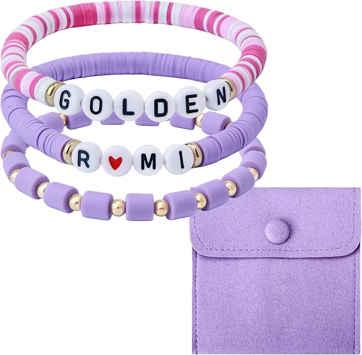 J6&H6 3 Pcs KPop Merch Bracelets Set, K-Pop Stuff Fans Cosplay Merchandise Gifts Outfit Costume Accessories Friendship Jewelry for Birthday Christmas Stocking Stuffers Party Favors