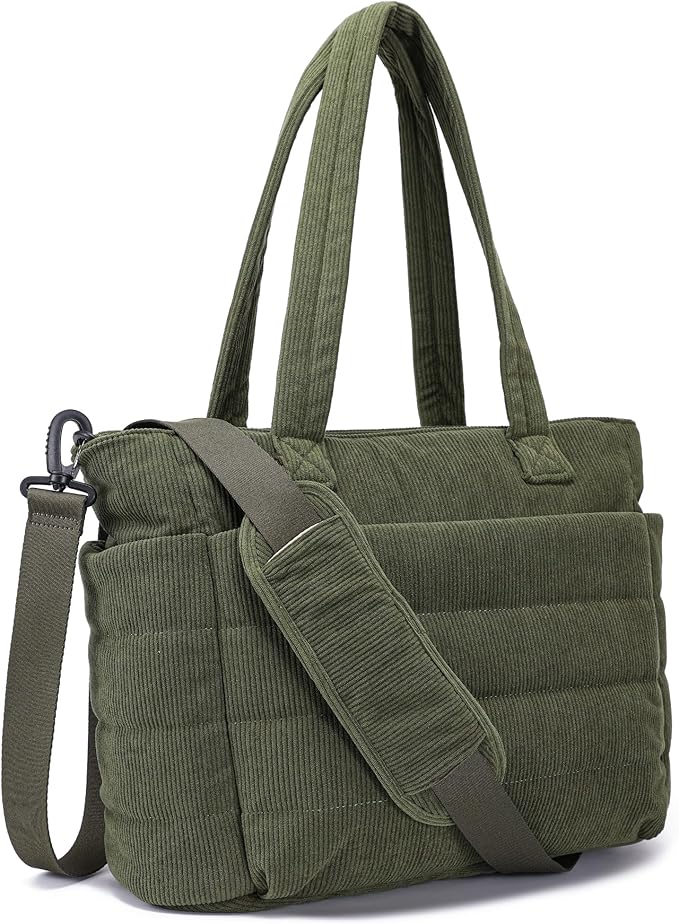 AOCINA Puffer Tote Bag for Women Quilted Work Bag Nurse Bags Women's Shoulder Handbags for Travel Gym Gifts Laptop Purse