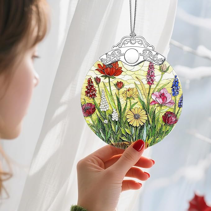 Christmas Ornaments: Stained Glass Ornament, Christmas Tree Ornament, Hanging Ornaments for Home Decor & Xmas Tree Decorations – Exquisite Holiday Decor, Gifts & Holiday Present - Wildflower