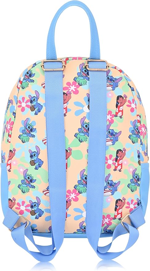 Disney Lilo and Stitch Backpack for Women, Men, Boys, Girls, Unisex | Cute PU Leather 10" Stitch Mini Backpack Purse Shoulder Purse | Stitch Bag and Stitch Accessories