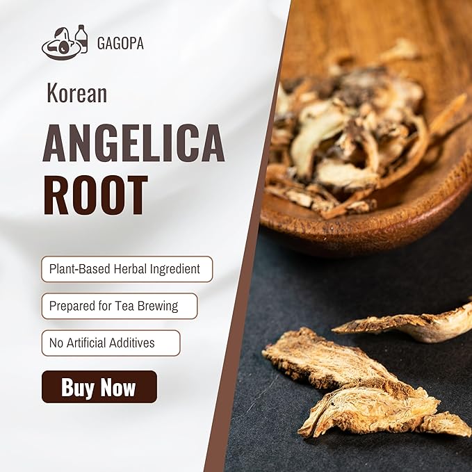 GAGOPA Korean Ingredients Expertly Dried and Roasted Caffein-Free Natural and Healthy Herbal Tea Grown in South Korea Pure with Rich Flavor (Dried Angelica Root)