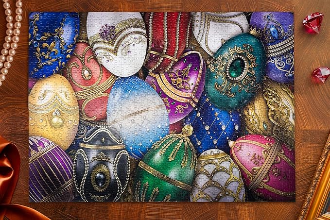 MOSAIC PUZZLES Jewel Egg Splendor Puzzles for Adults - Premium Jigsaw Puzzles, 1000 Pieces