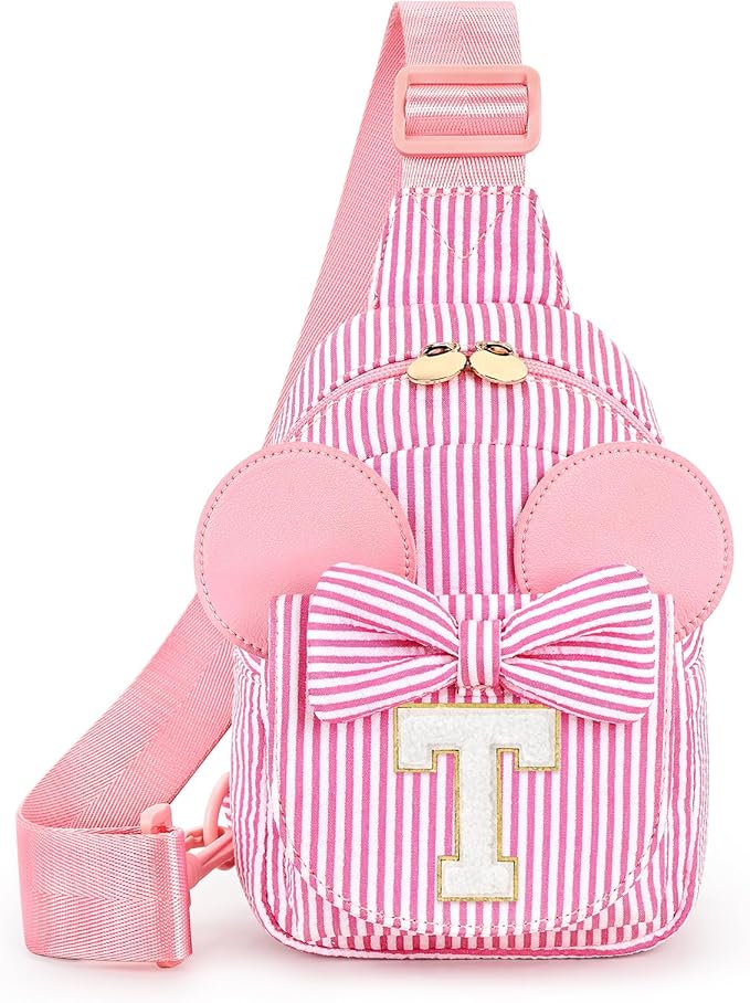 mibasies Initial Sling Bag for Girls, 4 Year Old Girl Birthday Gifts, Letter T