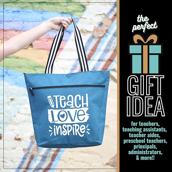 Brooke & Jess Designs Teacher Tote Bag for Work - Teacher Handbag Gifts for Women, Teacher Bag Best Teacher Appreciation Gift