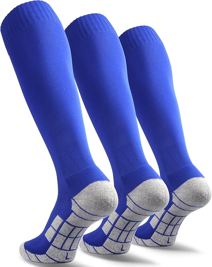 CWVLC Soccer Socks (1/3/5 pairs) Team Sport Knee High Socks for Adult Youth Kids