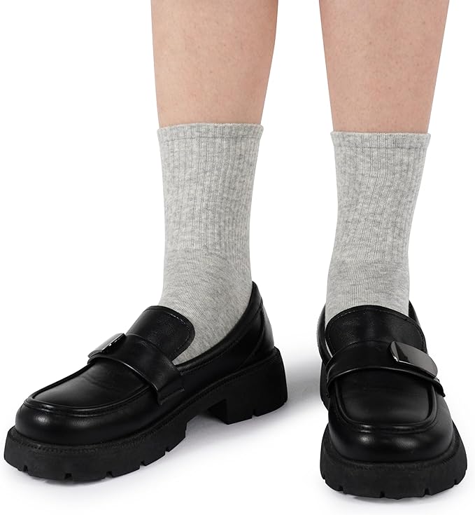 BomKinta Women Casual Calf Socks - Cute Cotton Crew Socks - Soft Above Ankle Sock 6 Pairs Size 5-10