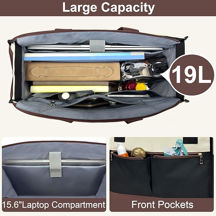 Laptop Bag for Women - 15.6 Inch Tote Work Bag with Compartments Nurse Teacher Bag Large Lightweight Office Handbag