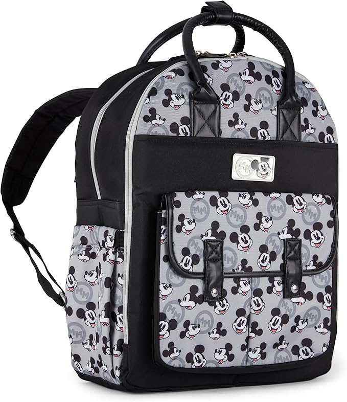 Disney Cudlie Backpack Diaper Bag for Moms | Large Spacious Travel Diaper Backpack for Baby Boy and Girl | 16-Inches Height Multi-Functional Baby Bag with Cute Patterns
