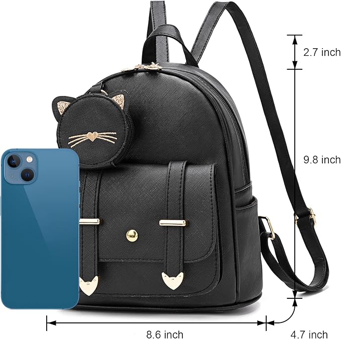 I IHAYNER Girls Fashion Backpack Mini Purse Backpack for Women Small Leather Backpack Purse for Teen Girls with Coin Purse | Backpack Purse, with Coin Purse