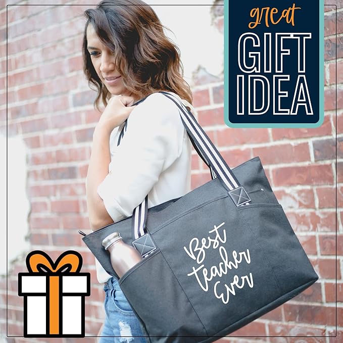 Brooke & Jess Designs Teacher Tote Bag for Work - Teacher Handbag Gifts for Women, Teacher Bag Best Teacher Appreciation Gift
