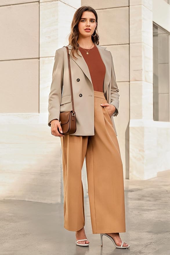 Newshows Women's Wool Blend Warm Long Sleeve Undershirt Stretchy Basic Business Casual Shirts Soft Layering Tops
