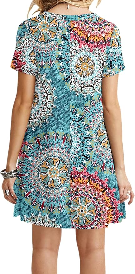 MOLERANI Women's Casual Plain Simple T-Shirt Loose Dress