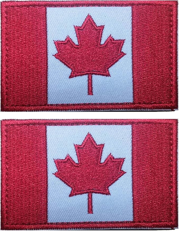 EmWoot 2PCS Canada Flag Patch Embroidered Morale Patch Military Tactical Patches Hook and Loop