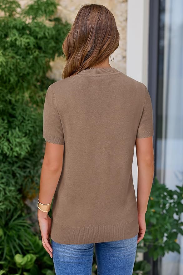 Arach&Cloz Women's Wool Blend Business Casual Essential Fall Layering Pullover Sweaters