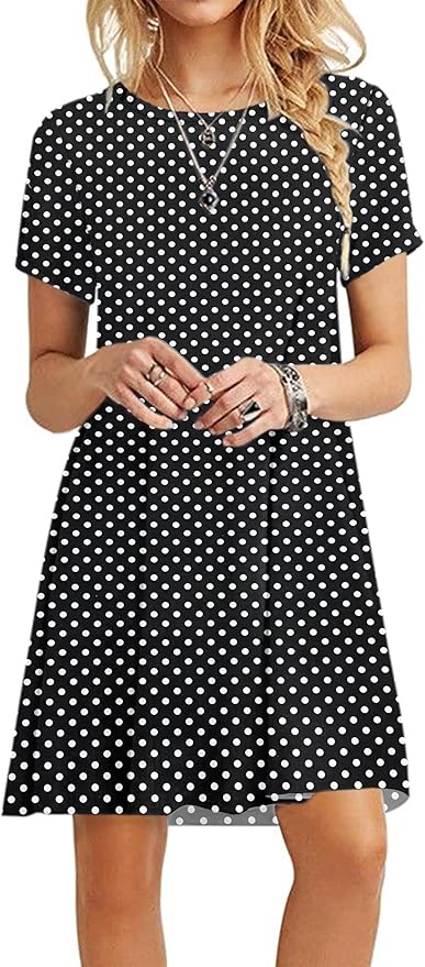 MOLERANI Women's Casual Plain Simple T-Shirt Loose Dress