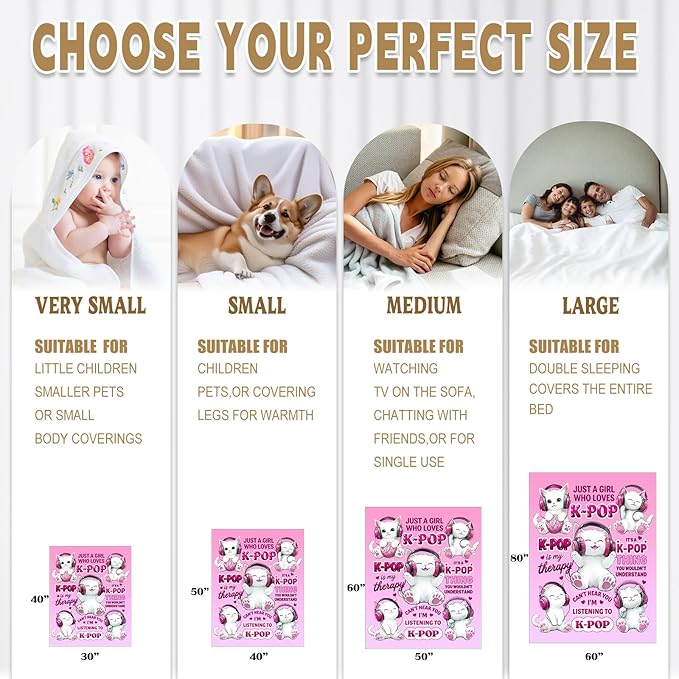 Kpop Blanket Gifts for K-Pop Fans - Super Soft Flannel Kpop Blankets for Girls Teen Fans Bedding Couch Sofa - Korean Kpop Merch Fandom Throw for Idol Lovers Dorm Decor Christmas (Style 02, 60 X 80)