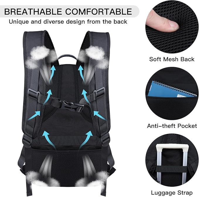 ANTERK Extra Large Backpack, Travel Backpack, Sturdy TSA Water Resistant 17.3 Inch Backpacks with USB Port, Anti Theft Business Computer Backpacks Gifts for Men Women, Dark Blue