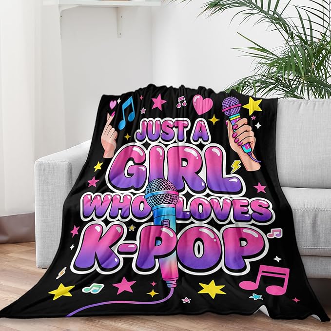 Kpop Blanket Gifts for K-Pop Fans - Super Soft Flannel Kpop Blankets for Girls Teen Fans Bedding Couch Sofa - Korean Kpop Merch Fandom Throw for Idol Lovers Dorm Decor Christmas (Style 05, 50 X 60)