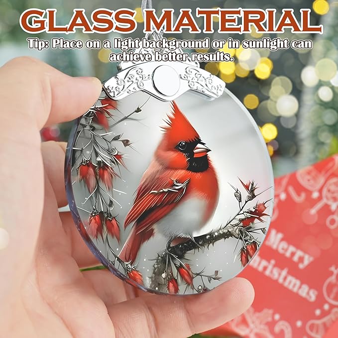 Sympathy Memorial Gifts, 2025 Christmas Ornaments - Sympathy Gifts for Loss of Loved One, Dad, Mom, Son - Bereavement, Remembrance Gift Ideas - Christmas Tree Decoration Stained Glass Ornament