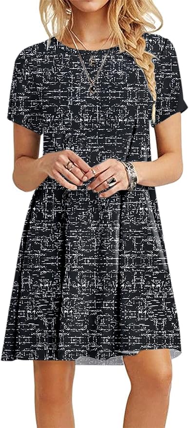 MOLERANI Women's Casual Plain Simple T-Shirt Loose Dress