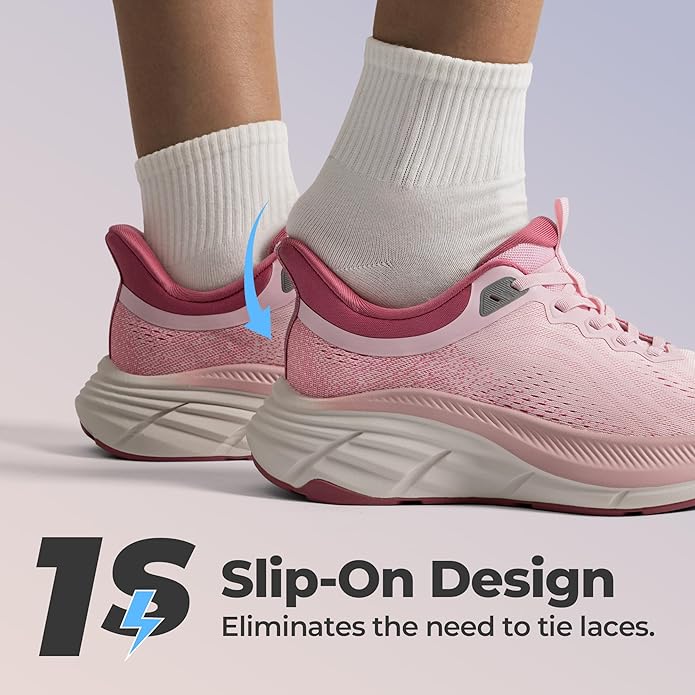 NORTIV 8 Women's Hands Free Slip On Walking Running Shoes Cushion Comfortable Tennis Shoes Non-Slip Workout Gym Sports Athletic Fashion Sneakers
