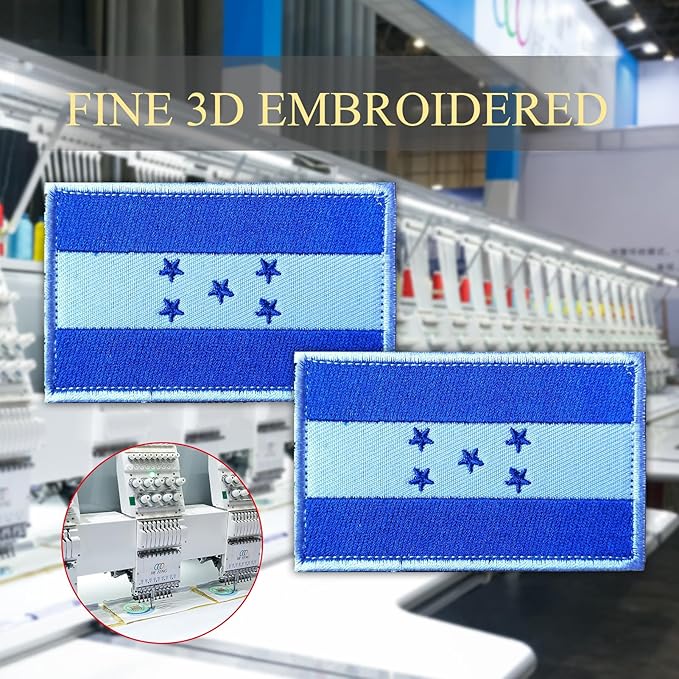 EmWoot 2PCS Honduras Flag Patch Embroidered Morale Patch Military Tactical Patches Hook and Loop