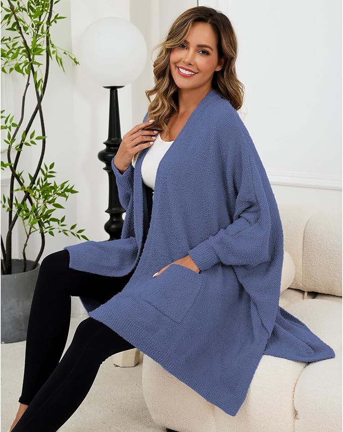 Wearable Blanket Sherpa Poncho Unique Office Work Warm Cozy Shawl TV Throw Blankets, Plush Cape Wrap for Adults