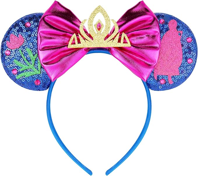 FANYITY Tiana Mouse Ears, Sequin Mouse Ears Headband for Boys Girls Women (SX)