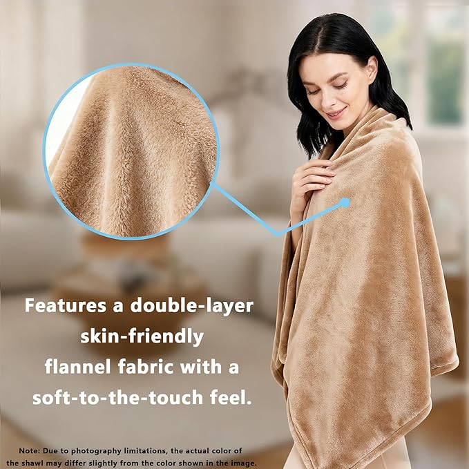 Women's Double Flannel Poncho - Snuggle Cape, Soft Warm Winter Wrap | Unisex Winter Wear for Home, Office, School