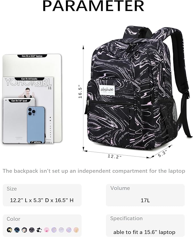 abshoo Classical Basic Travel Backpack For School Water Resistant Bookbag | For School, For School
